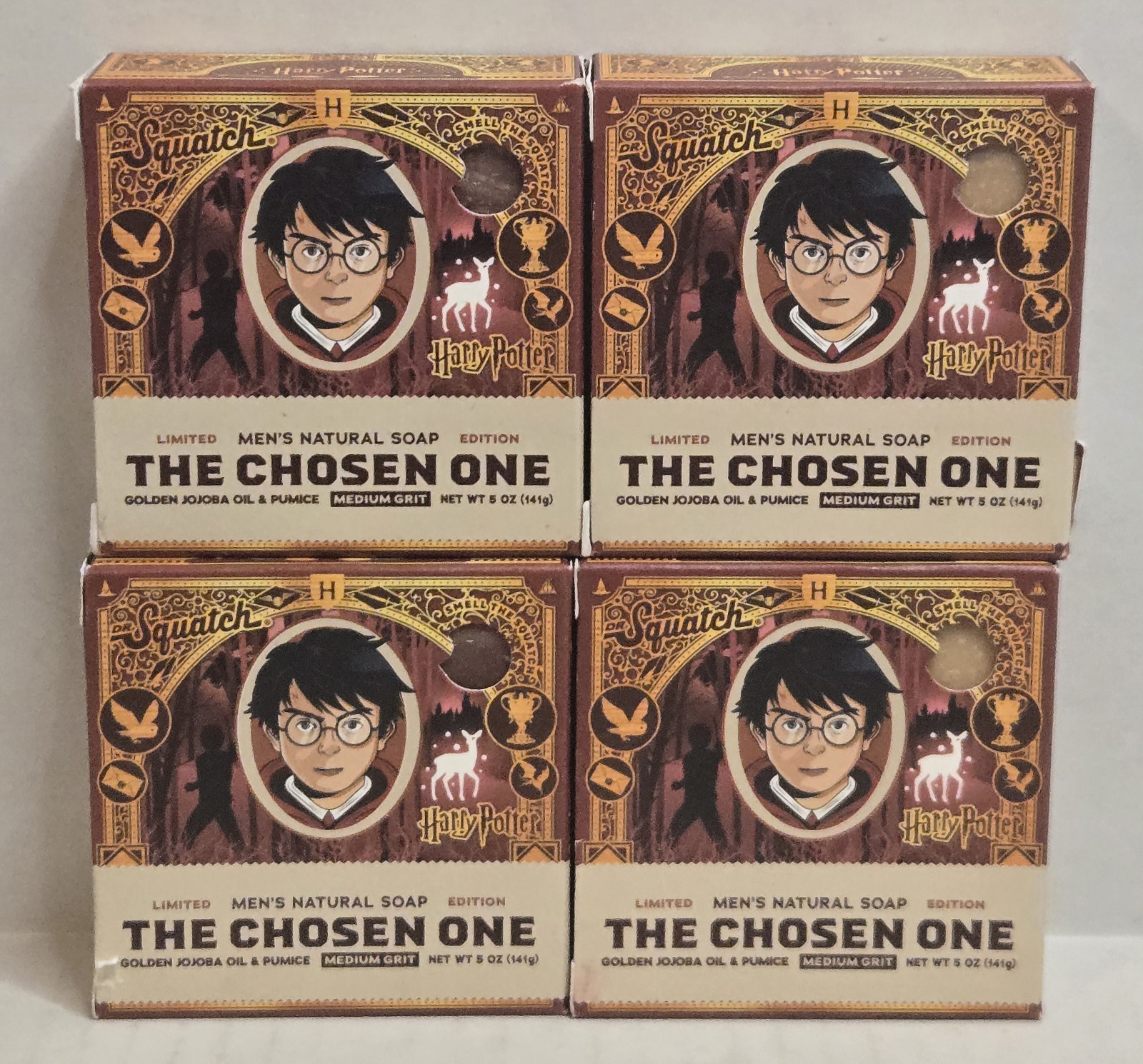 4x Dr Squatch Harry Potter Limited Edition The Chosen One Natural Bar Soap