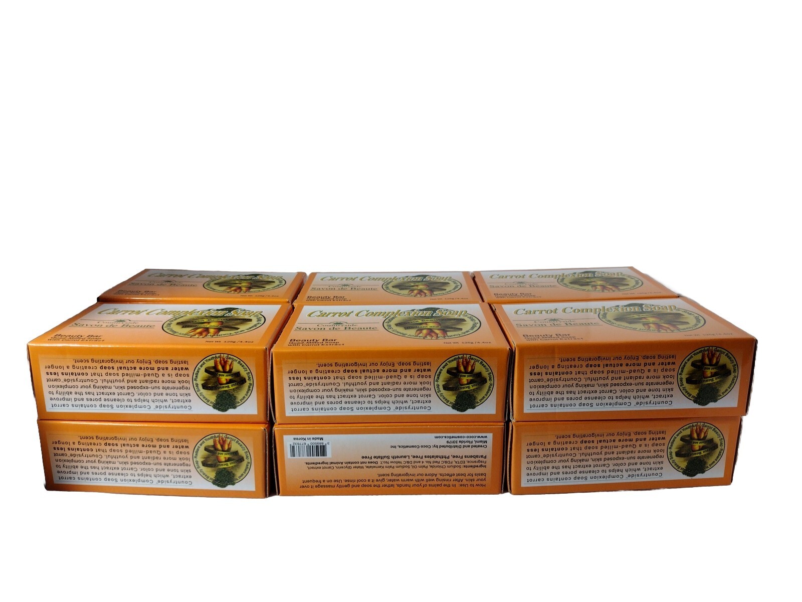 12-Pack CARROT COMPLEXION SOAP BEAUTY BAR WITH CARROT OIL 125g (each) BRAND NEW!