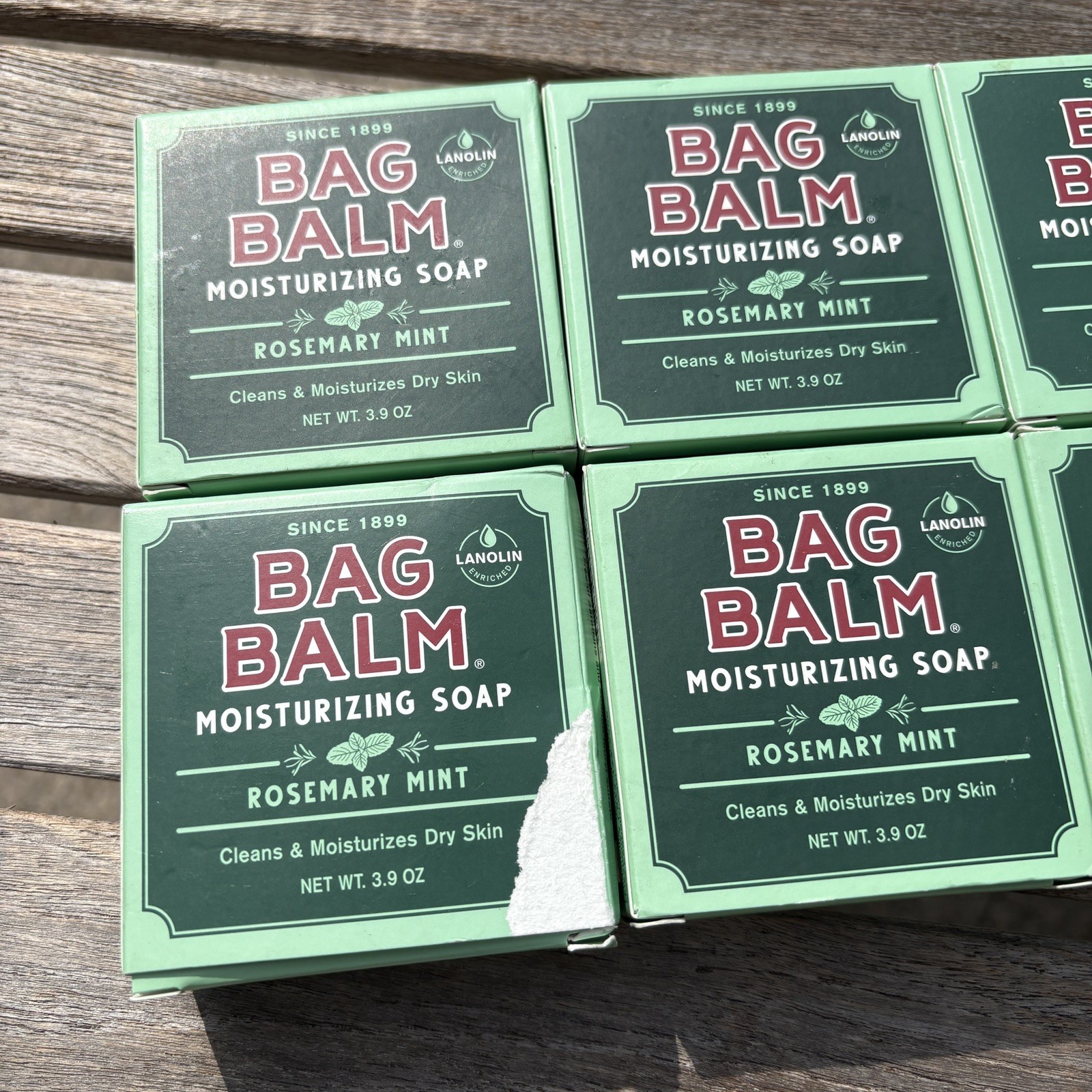 8 Pack Bag Balm Mega Moisturizing Soap Rosemary Mint 3.90 Oz Each