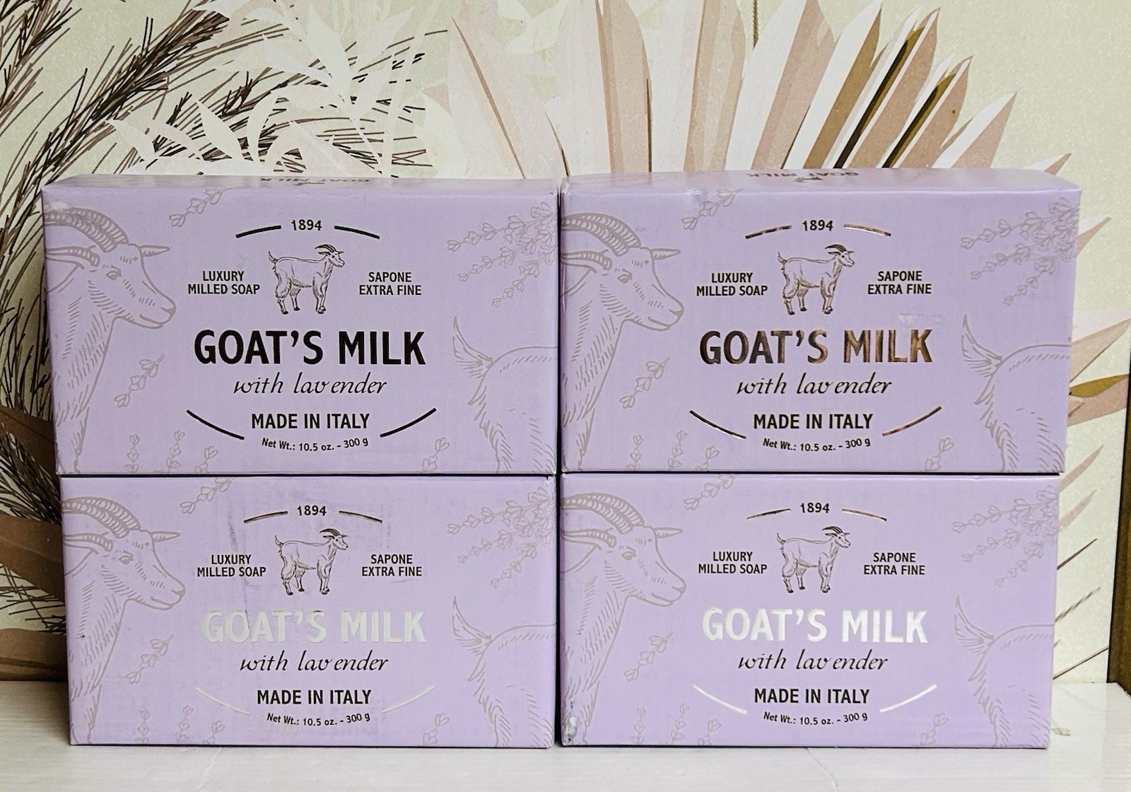 4-Pack Saponificio ~ Lavender & Goat’s Milk Luxury Milled Bar Soap 10.5 oz Each