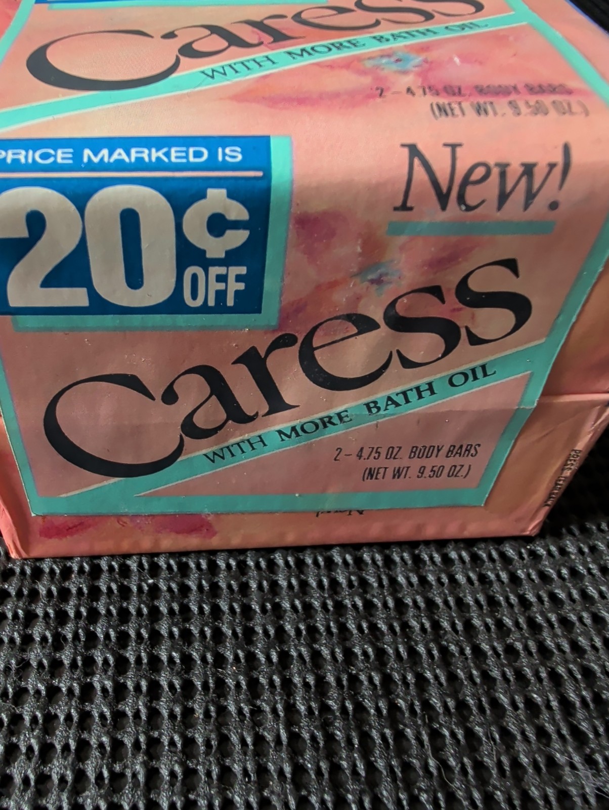 Vtg 1988 Caress Body Bar Bath Oil Full Sz-4.75 Oz Ea—SET OF 2 BARS-New Old Stock
