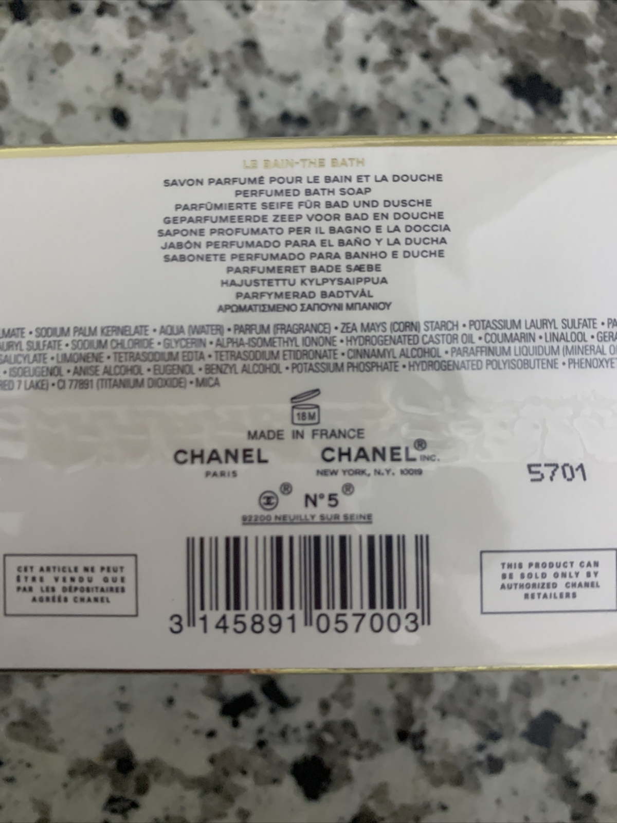 N°5 No5 Chanel Paris The Bath Soap Perfume Scented