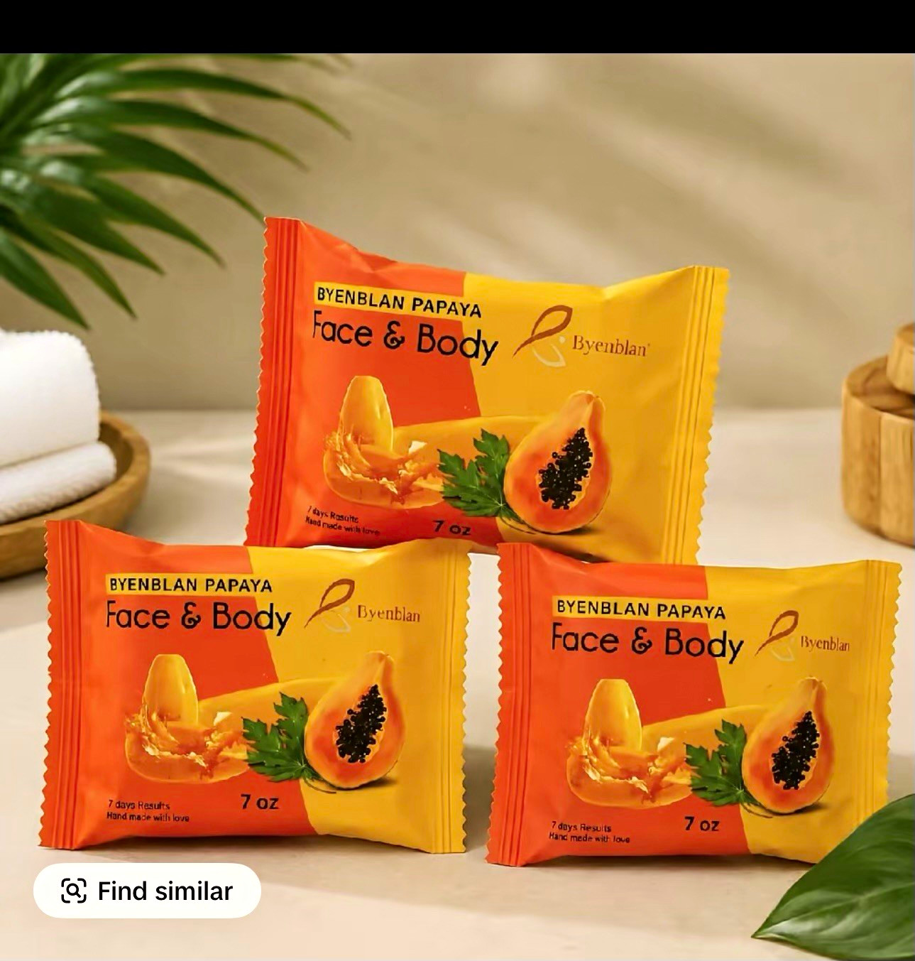 Byenblan Papaya All Natural Face & Body Bar Soap Multipack 7 oz