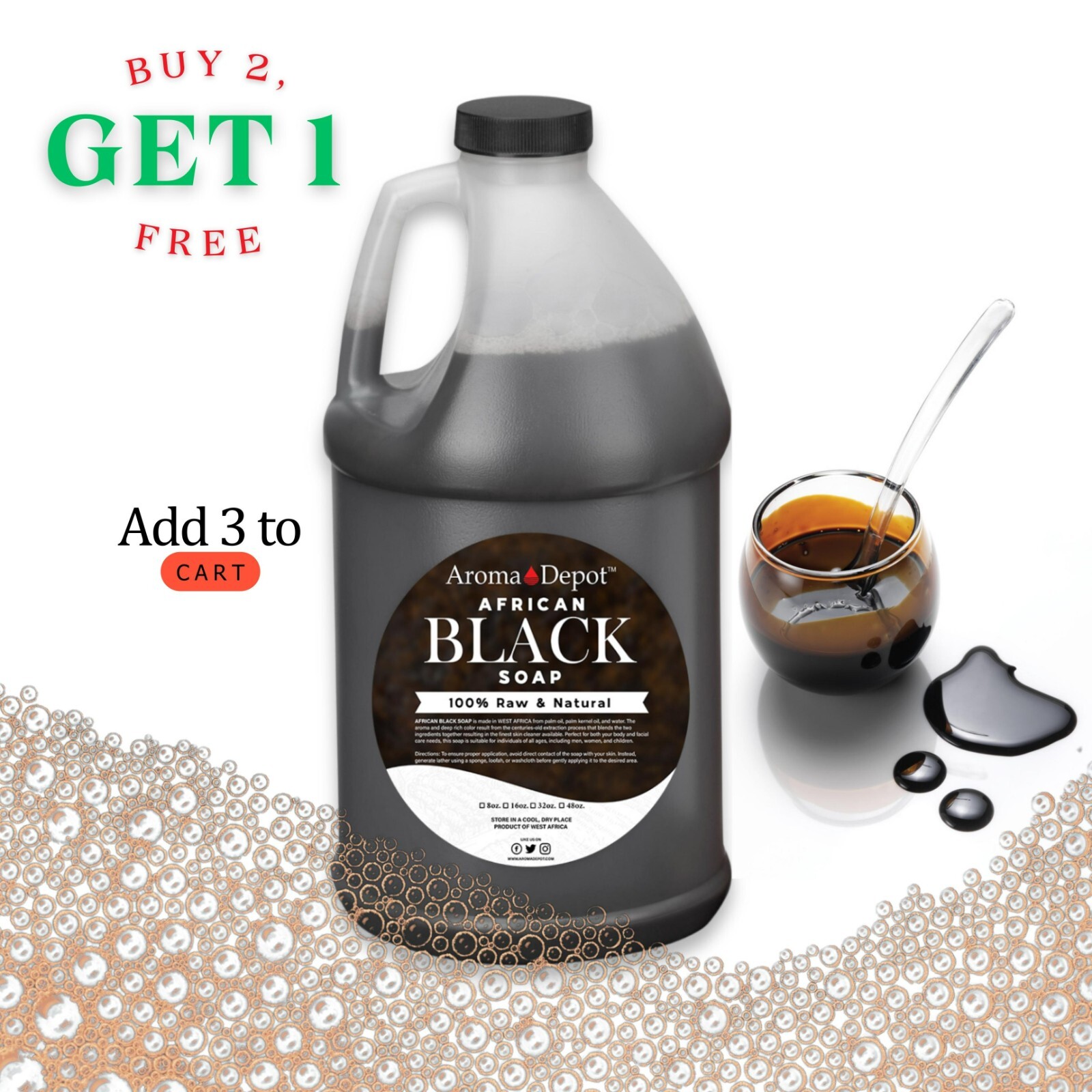 Liquid Black Soap Half Gallon African Soap Natural Wash Face Body Hair Shampoo