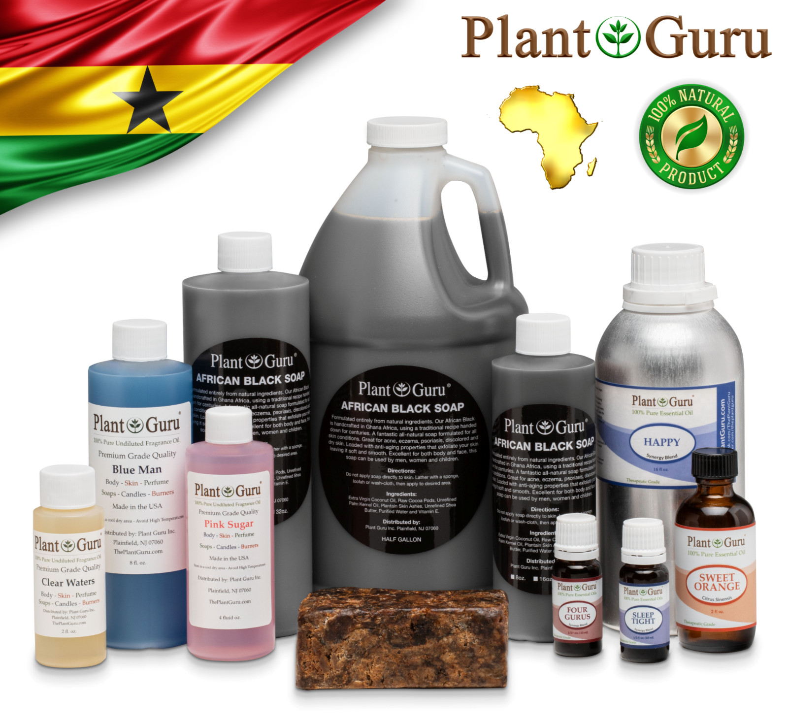 16 oz. SCENTED African Black Soap Liquid Raw 100% Pure Organic Body Face Wash